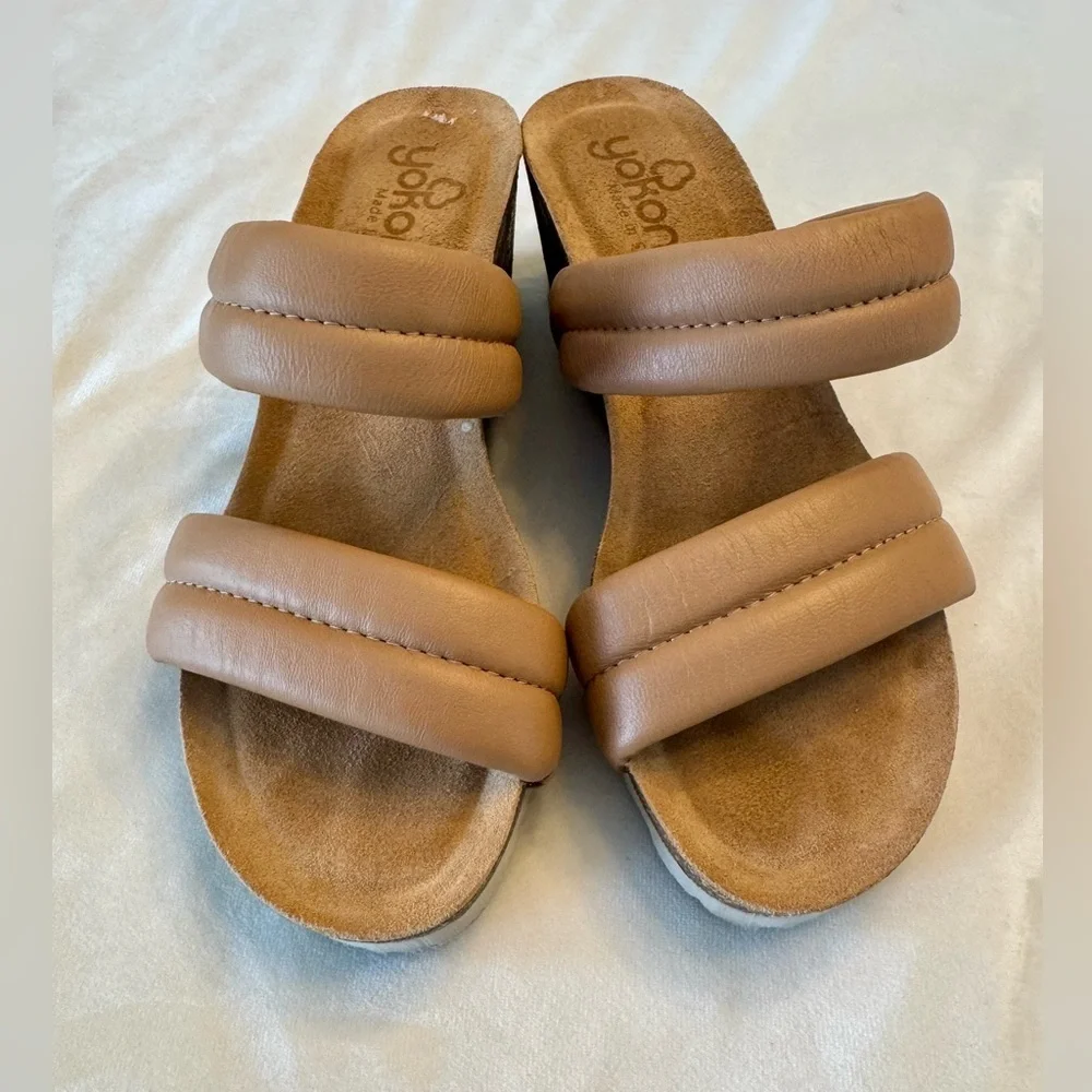 yokono Women's Brown Wedge Sandals, sz 6.5